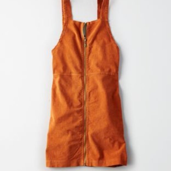 American Eagle Don’t Ask Why Orange Cord Jumper - Picture 1 of 5